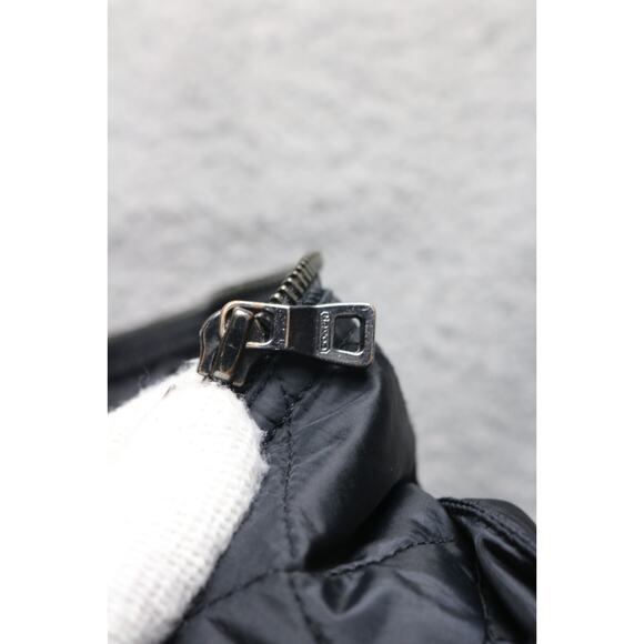 Coach Quilted Jacket Womens Small Black Diamond Puffer Zip Up Button - Picture 6 of 8